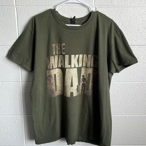 OVERSIZED The Walking Dad (Dead) graphic T-shirt. Army Green
